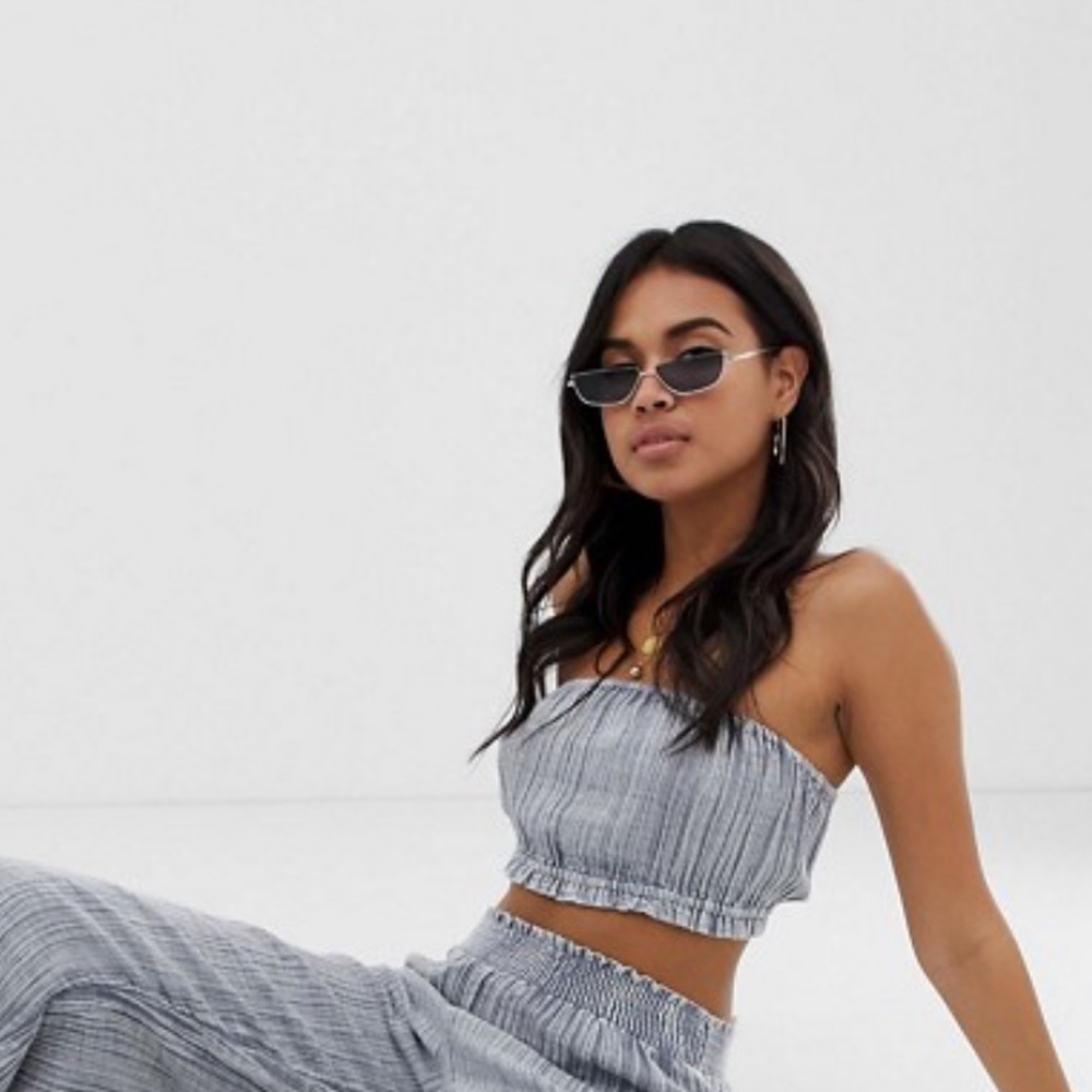 ASOS design textured beach bandeau top only